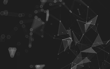 Çokgen alanı düşük Poli koyu arka plan, 3d render