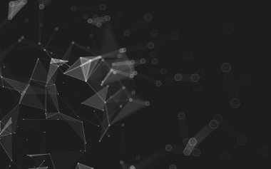 Çokgen alanı düşük Poli koyu arka plan, 3d render