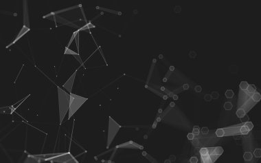 Çokgen alanı düşük Poli koyu arka plan, 3d render