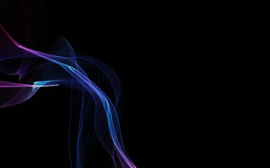 Parlayan soyut dalgalar ve soyut arkaplan ile koyu soyut arkaplan