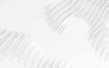 Soyut Eğri Şekiller. Beyaz Dairesel Arkaplan. Soyut arkaplan. 3d illüstrasyon