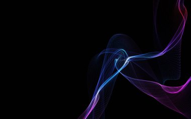 Parlayan soyut dalgalar ve soyut arkaplan ile koyu soyut arkaplan