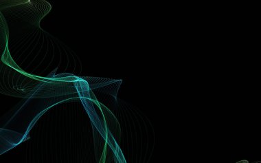 Parlayan soyut dalgalar ve soyut arkaplan ile koyu soyut arkaplan