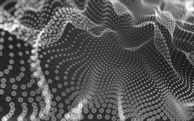 Soyut arkaplan. Çokgen şekilli molekül teknolojisi, noktaları ve çizgileri birleştiriyor. Bağlantı yapısı. Büyük veri görselleştirmesi. 