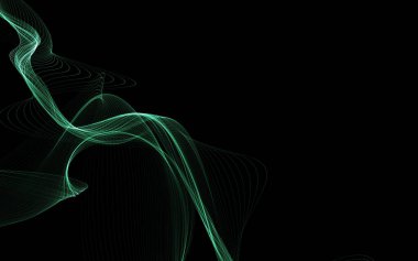 Parlayan soyut dalgalar ve soyut arkaplan ile koyu soyut arkaplan