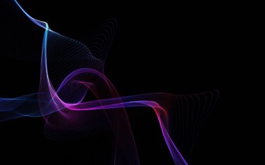 Parlayan soyut dalgalar ve soyut arkaplan ile koyu soyut arkaplan