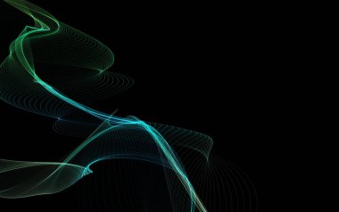 Parlayan soyut dalgalar ve soyut arkaplan ile koyu soyut arkaplan