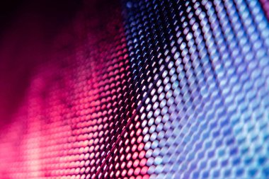 Yakın plan LED bulanık ekran. LED yumuşak odak arkaplanı. Tasarım için soyut arkaplan ideali.