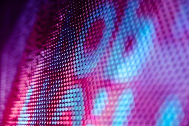 Yakın plan LED bulanık ekran. LED yumuşak odak arkaplanı. Tasarım için soyut arkaplan ideali.