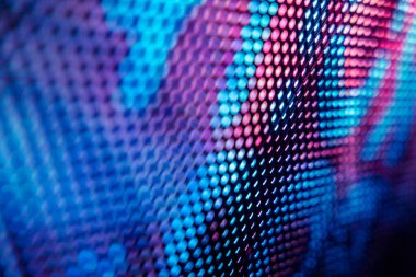 Yakın plan LED bulanık ekran. LED yumuşak odak arkaplanı. Tasarım için soyut arkaplan ideali.