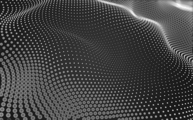 Soyut arkaplan. Çokgen şekilli molekül teknolojisi, noktaları ve çizgileri birleştiriyor. Bağlantı yapısı. Büyük veri görselleştirmesi. 