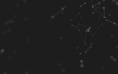 Soyut arkaplan. Çokgen şekilli molekül teknolojisi, noktaları ve çizgileri birleştiriyor. Bağlantı yapısı. Büyük veri görselleştirmesi. 