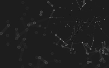 Soyut arkaplan. Çokgen şekilli molekül teknolojisi, noktaları ve çizgileri birleştiriyor. Bağlantı yapısı. Büyük veri görselleştirmesi. 