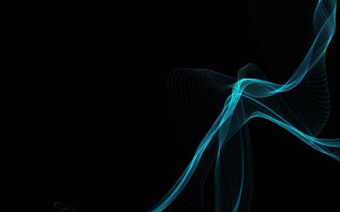 Parlayan soyut dalgalar ve soyut arkaplan ile koyu soyut arkaplan