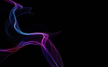 Parlayan soyut dalgalar ve soyut arkaplan ile koyu soyut arkaplan