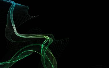 Parlayan soyut dalgalar ve soyut arkaplan ile koyu soyut arkaplan