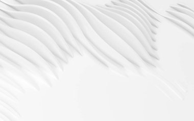 Soyut Eğri Şekiller. Beyaz Dairesel Arkaplan. Soyut arkaplan. 3d illüstrasyon