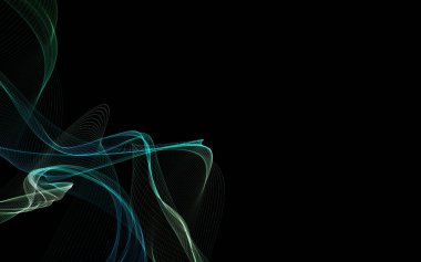 Parlayan soyut dalgalar ve soyut arkaplan ile koyu soyut arkaplan