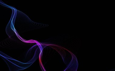 Parlayan soyut dalgalar ve soyut arkaplan ile koyu soyut arkaplan