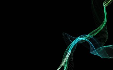Parlayan soyut dalgalar ve soyut arkaplan ile koyu soyut arkaplan