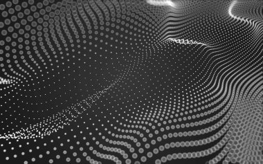 Soyut arkaplan. Çokgen şekilli molekül teknolojisi, noktaları ve çizgileri birleştiriyor. Bağlantı yapısı. Büyük veri görselleştirmesi. 