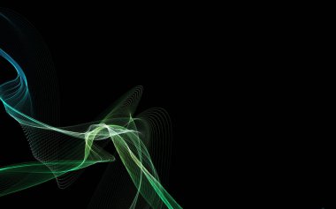 Parlayan soyut dalgalar ve soyut arkaplan ile koyu soyut arkaplan