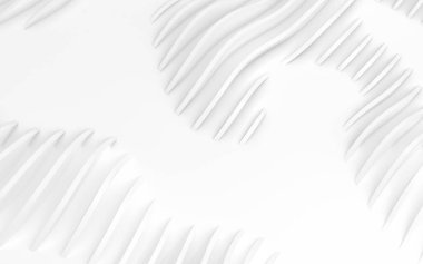 Soyut Eğri Şekiller. Beyaz Dairesel Arkaplan. Soyut arkaplan. 3d illüstrasyon