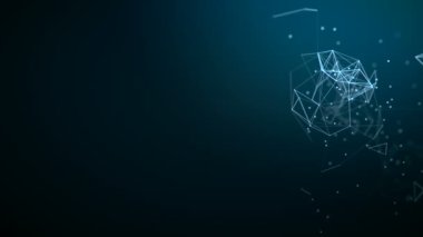 Soyut arkaplan. Çokgen şekilli molekül teknolojisi, noktaları ve çizgileri birleştiriyor. Bağlantı yapısı. Büyük veri görselleştirmesi. 