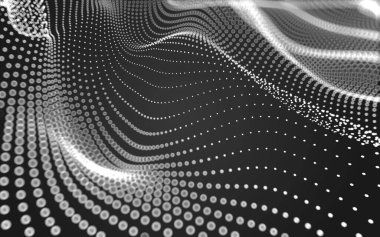 Soyut arkaplan. Çokgen şekilli molekül teknolojisi, noktaları ve çizgileri birleştiriyor. Bağlantı yapısı. Büyük veri görselleştirmesi. 