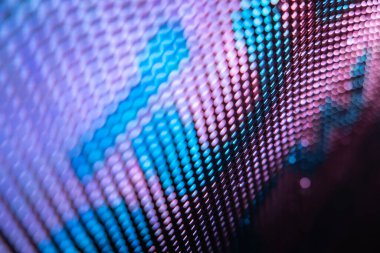 Yakın plan LED bulanık ekran. LED yumuşak odak arkaplanı. Tasarım için soyut arkaplan ideali.