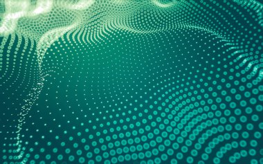 Soyut arkaplan. Çokgen şekilli molekül teknolojisi, noktaları ve çizgileri birleştiriyor. Bağlantı yapısı. Büyük veri görselleştirmesi.