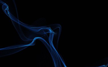 Parlayan soyut dalgalar ve soyut arkaplan ile koyu soyut arkaplan