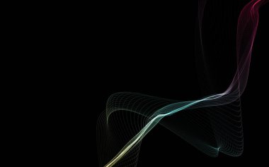 Parlayan soyut dalgalar ve soyut arkaplan ile koyu soyut arkaplan