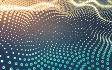 Soyut arkaplan. Çokgen şekilli molekül teknolojisi, noktaları ve çizgileri birleştiriyor. Bağlantı yapısı. Büyük veri görselleştirmesi.