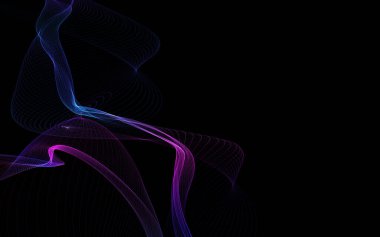 Parlayan soyut dalgalar ve soyut arkaplan ile koyu soyut arkaplan