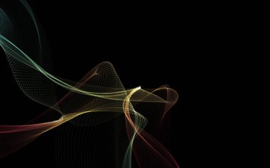 Parlayan soyut dalgalar ve soyut arkaplan ile koyu soyut arkaplan