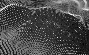 Soyut arkaplan. Çokgen şekilli molekül teknolojisi, noktaları ve çizgileri birleştiriyor. Bağlantı yapısı. Büyük veri görselleştirmesi. 