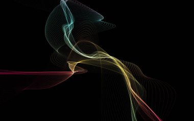 Parlayan soyut dalgalar ve soyut arkaplan ile koyu soyut arkaplan