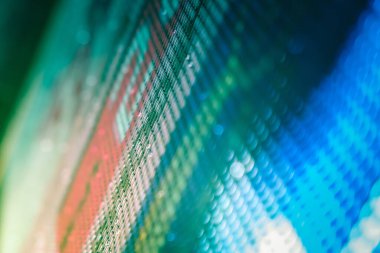 Yakın plan LED bulanık ekran. LED yumuşak odak arkaplanı. Tasarım için soyut arkaplan ideali.