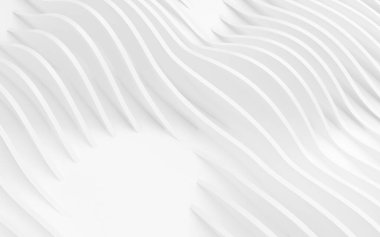 Soyut Eğri Şekiller. Beyaz Dairesel Arkaplan. Soyut arkaplan. 3d illüstrasyon