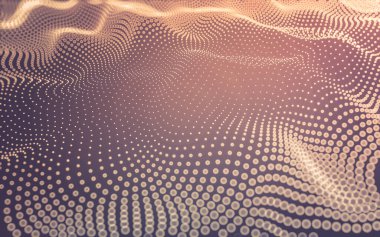 Soyut arkaplan. Çokgen şekilli molekül teknolojisi, noktaları ve çizgileri birleştiriyor. Bağlantı yapısı. Büyük veri görselleştirmesi.