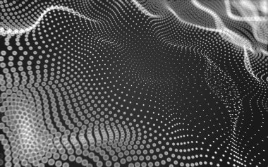 Soyut arkaplan. Çokgen şekilli molekül teknolojisi, noktaları ve çizgileri birleştiriyor. Bağlantı yapısı. Büyük veri görselleştirmesi. 