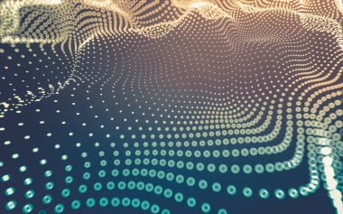 Soyut arkaplan. Çokgen şekilli molekül teknolojisi, noktaları ve çizgileri birleştiriyor. Bağlantı yapısı. Büyük veri görselleştirmesi.