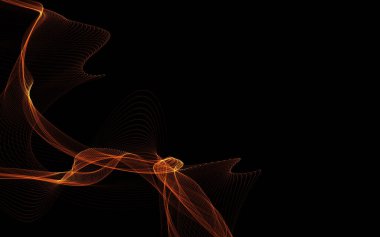 Parlayan soyut dalgalar ve soyut arkaplan ile koyu soyut arkaplan