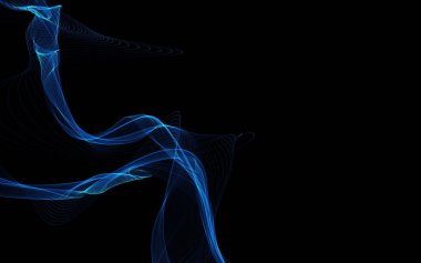 Parlayan soyut dalgalar ve soyut arkaplan ile koyu soyut arkaplan