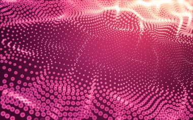 Soyut arkaplan. Çokgen şekilli molekül teknolojisi, noktaları ve çizgileri birleştiriyor. Bağlantı yapısı. Büyük veri görselleştirmesi.