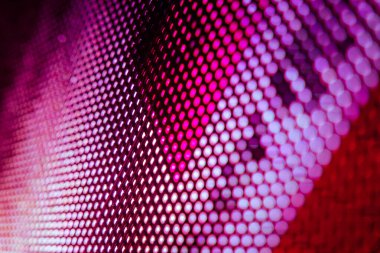 Yakın plan LED bulanık ekran. LED yumuşak odak arkaplanı. Tasarım için soyut arkaplan ideali.