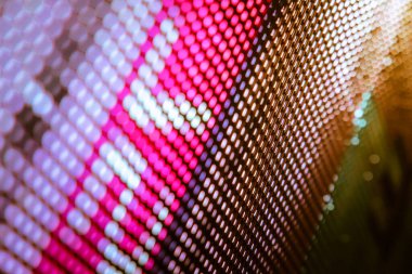 Yakın plan LED bulanık ekran. LED yumuşak odak arkaplanı. Tasarım için soyut arkaplan ideali.