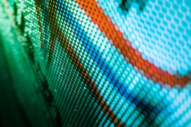 Yakın plan LED bulanık ekran. LED yumuşak odak arkaplanı. Tasarım için soyut arkaplan ideali.