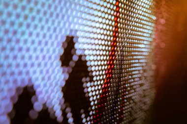 Yakın plan LED bulanık ekran. LED yumuşak odak arkaplanı. Tasarım için soyut arkaplan ideali.